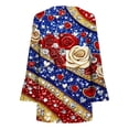 thumbnail image 4 of Lorytime Fourth of July Shirts for Women Patriotic Graphic Outfits Red White and Blue Outfits 3/4 Sleeve Holidays Wear, 4 of 5