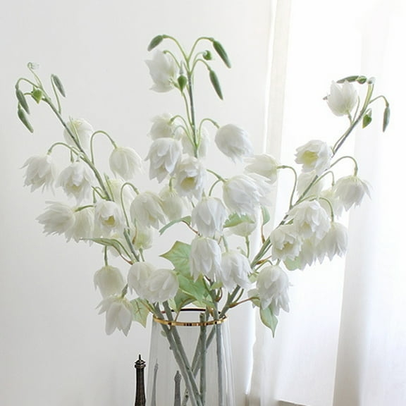 Travelwant Fake Flowers,Artificial Plants & Flowers,Artificial Flowers Campanula Flower Heads,Artificial Flowers Wind Chime Orchid Wedding Holding Flowers Bouquet