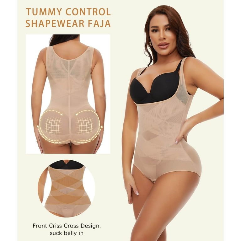 Buy Vaslanda Women Tummy Control Shapewear Bodysuit Seamless Open
