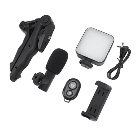 M Buder Smartphone Video Vlog Kit LED Fill Light Tripod Microphone Controller Noise Reduction for Phone Camera Computer