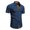 Dark Blue, variant on WIZUTIZ Men's Casual Shirt Solid Color Turndown Collar Contrast Piping Button Front Short Sleeve Breathable Fabric Regular Fit Summer