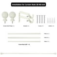 thumbnail image 4 of Urbanest 5/8" Single Telescoping Curtain Rod with Volle Finials, Weathered White, 28"-48", 4 of 8