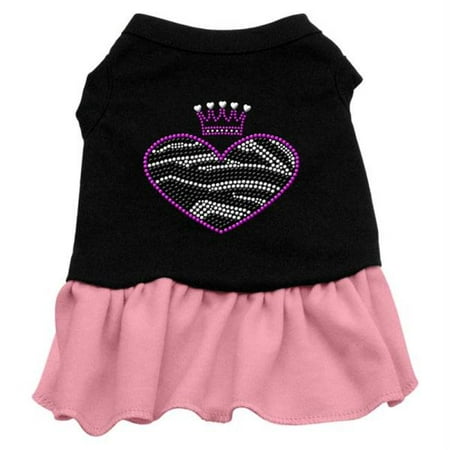 Xs Harness Dress - Zebra Heart Rhinestone Dress Black with Pink XS - 8