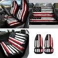 thumbnail image 2 of Jeiento American Honoring Firefighter Flag Car Accessories Set of 14 Car Seat Covers Steering Wheel Cover Seatbelt Pads Auto Armrest Cover Handbrake Cover Rearview Mirror Cover Trash Can Coasters, 2 of 7