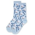 thumbnail image 4 of MeMoi Golf Madness Bamboo Blend Crew Sock - Womens - Female, 9-11, Light Blue, 4 of 5