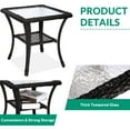thumbnail image 5 of VIVIJASON 3 Pcs Wicker & Steel Outdoor Bistro Sets with Rocking Chairs and Table, Dark Brown/Beige, 5 of 7