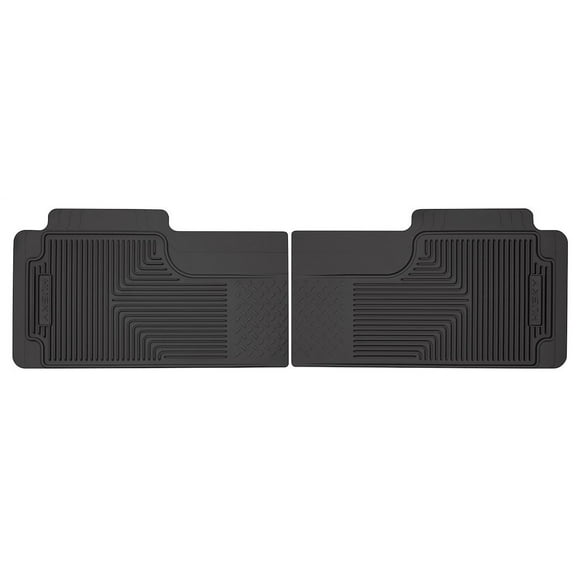Husky Liner Floor Mat 52011 Heavy Duty Floor Mats; Multi-Fit; Raised Ridges; Black; Rubber; 2 Piece