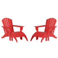 thumbnail image 1 of Portside Ensemble de 4 Chaises Adirondack avec Repose-Pieds Assorti Rouge, 1 of 6