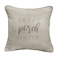 thumbnail image 5 of Sunbrella  Indoor/Outdoor Single Embroidered Pillow - "Front Porch Sittin'" Cast Silver with Grey Words, 5 of 5