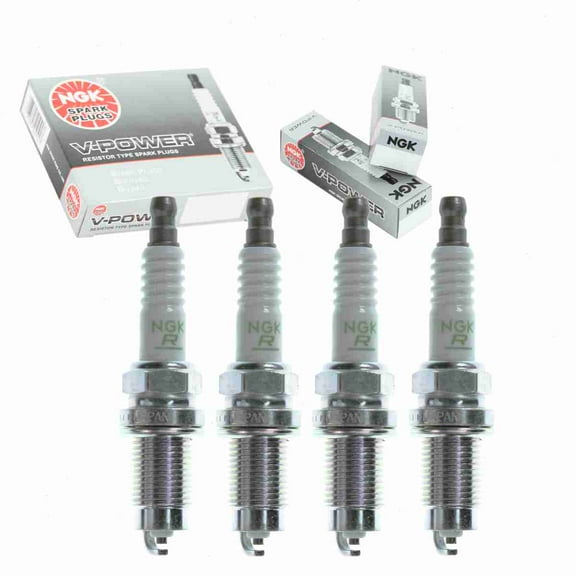 4 pc NGK V-Power Spark Plugs compatible with Nissan D21 2.4L L4 1990-1994