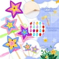 thumbnail image 2 of 59 Pcs Star Princess Fairy Wands Kit Make Your Own Princess DIY Art Craft Magical Wand Include 18 Star Wooden Fairy 9 Gem Stickers 20 Ribbons 12 Markers Party Supply, 2 of 6