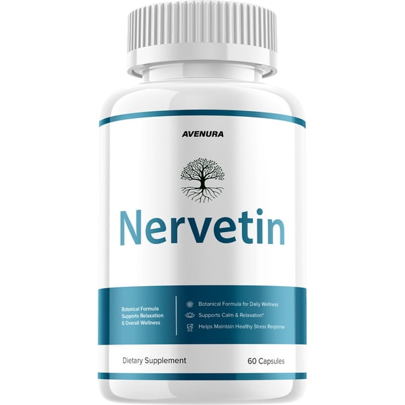 Nervetin Pills – Nervetin Natural Ingredients Nootropic Supplement for Health Support, 1 Pack, 60 Capsules