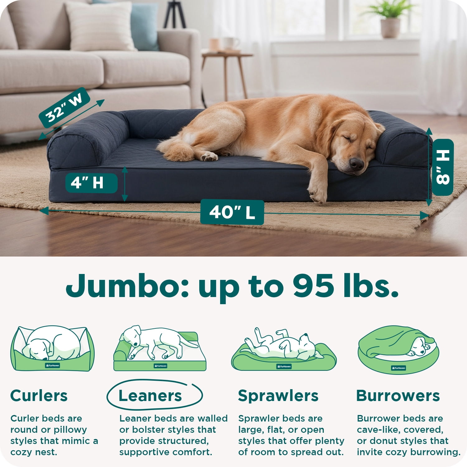 FurHaven Pet Products Quilted Orthopedic Sofa Pet Bed for Dogs & Cats - Iron Gray, Jumbo