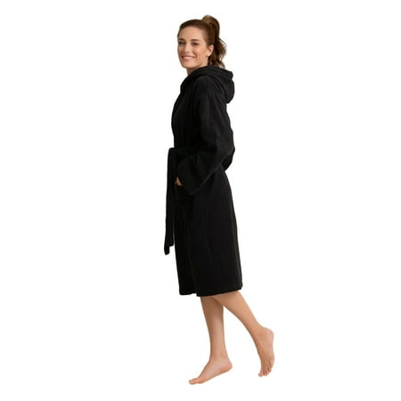 

Women s Deluxe Hooded Bathrobe 100% Turkish Cotton Extra Soft & Absorbent