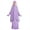 Purple, variant on IDOPIP Kids Girls Abaya Muslim Full Cover Lace Hijab Dress 2pcs Kaftan Dubai Islamic Prayer Dress