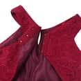 thumbnail image 6 of Runhomal Kids Chiffon Sleeveless Floral Lace Flower Girls Dress Wedding Birthday Party Pageant Maxi Burgundy 6, 6 of 7