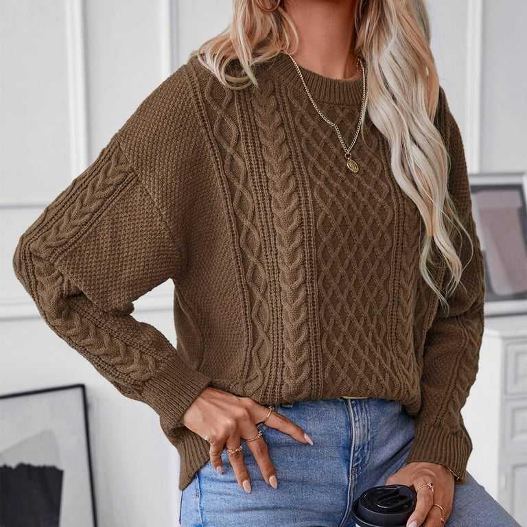 XMMSWDLA Women Oversized Sweater Unisex Long Sleeve Cable XMMSWDLA Women Oversized Sweater Unisex Long Sleeve Cable