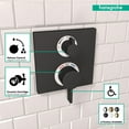 thumbnail image 3 of hansgrohe Ecostat Square Modern 2-Handle 6-inch Wide, Temperature Memory, Thermostatic Valve, Diverter in Matte Black, 15714671 Pressure Balance Trim, 3 of 4
