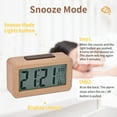 thumbnail image 6 of Electime Wooden Digital Alarm Clock with Smart Sensor Night Light, Month, Date, Temperature and Snooze, Electronic Clock for Home Bedroom, Battery Powered, LCD Screen, 6 of 7