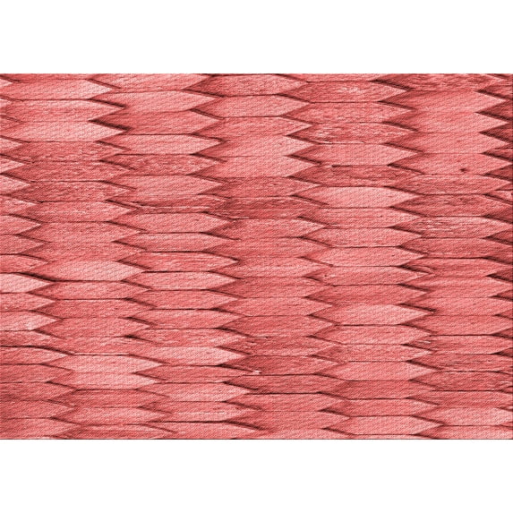 Ahgly Company Machine Washable Indoor Rectangle Transitional Ruby Red Area Rugs, 7' x 9'