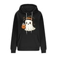 thumbnail image 5 of Xdegoge Halloween Hoodies for Women Cute Ghost with Pumpkin Drink Graphic Sweatshirts Pullover Long Sleeve Hooded Drawstring Sweat Shirts with Kangaroo Pocket Vintage Holiday Party Clothes, 5 of 6