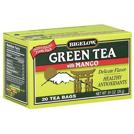Bigelow Sacs de thé vert à la mangue, 20ct (Pack de 6)