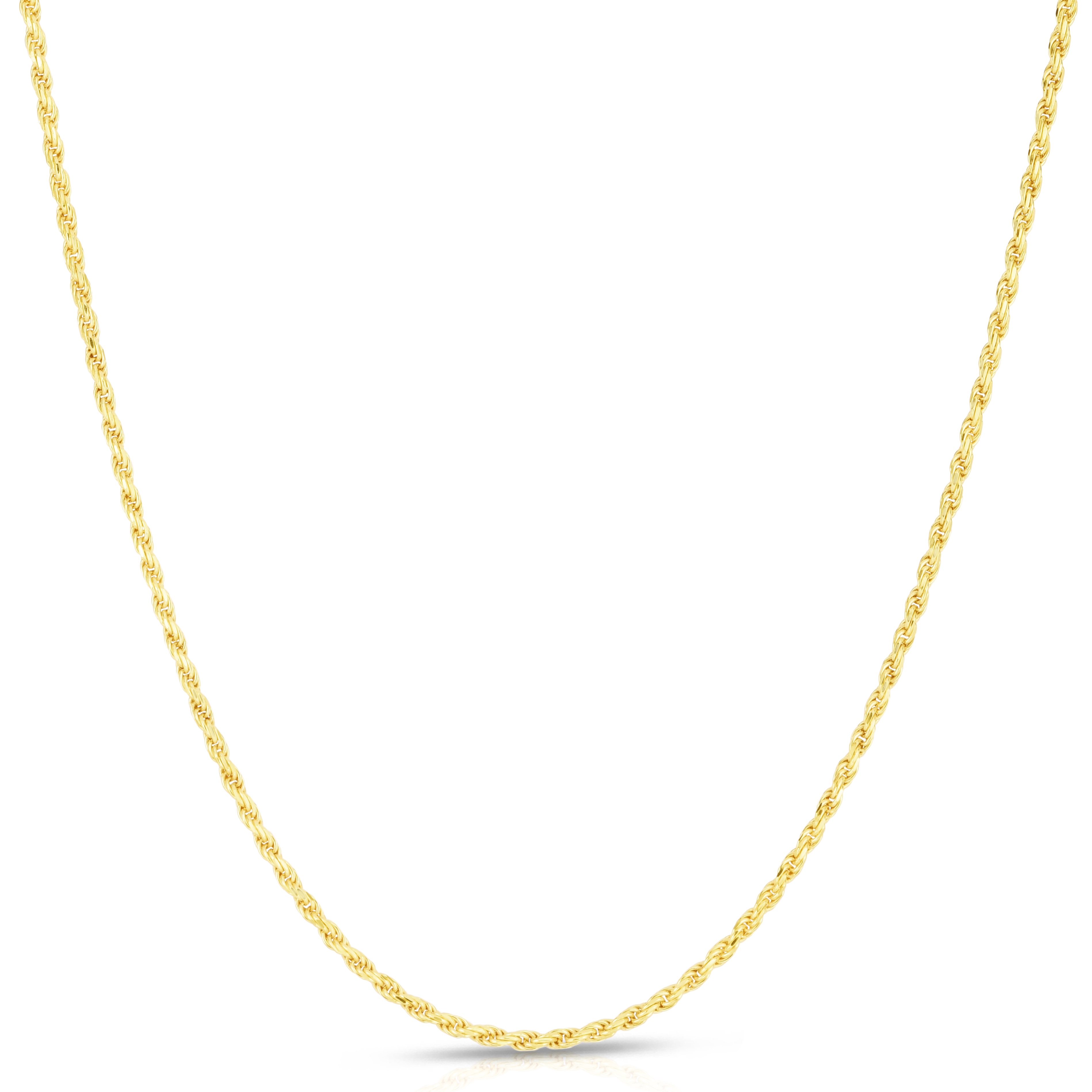 Solid 14K Gold Vermeil Sterling Silver Rope Diamond-Cut Necklace Chains 1.5MM - 5.5MM, Gold Chain for Men & Women, Made In Italy, Next Level Jewelry