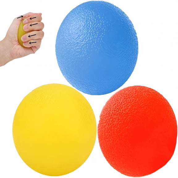 BESTSKY 3 Resistance Levels Hand Exercise Balls, Stress Balls for Adults, Squeeze Balls for Physical Therapy, Hand Grip Strength Trainer Hand Squeezers for Strength, Wrist Forearm Finger Exerciser