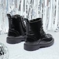 thumbnail image 4 of Botas DREAM PAIRS para Niños Tipo Militar con Cierre Lateral en Negro, 4 of 6
