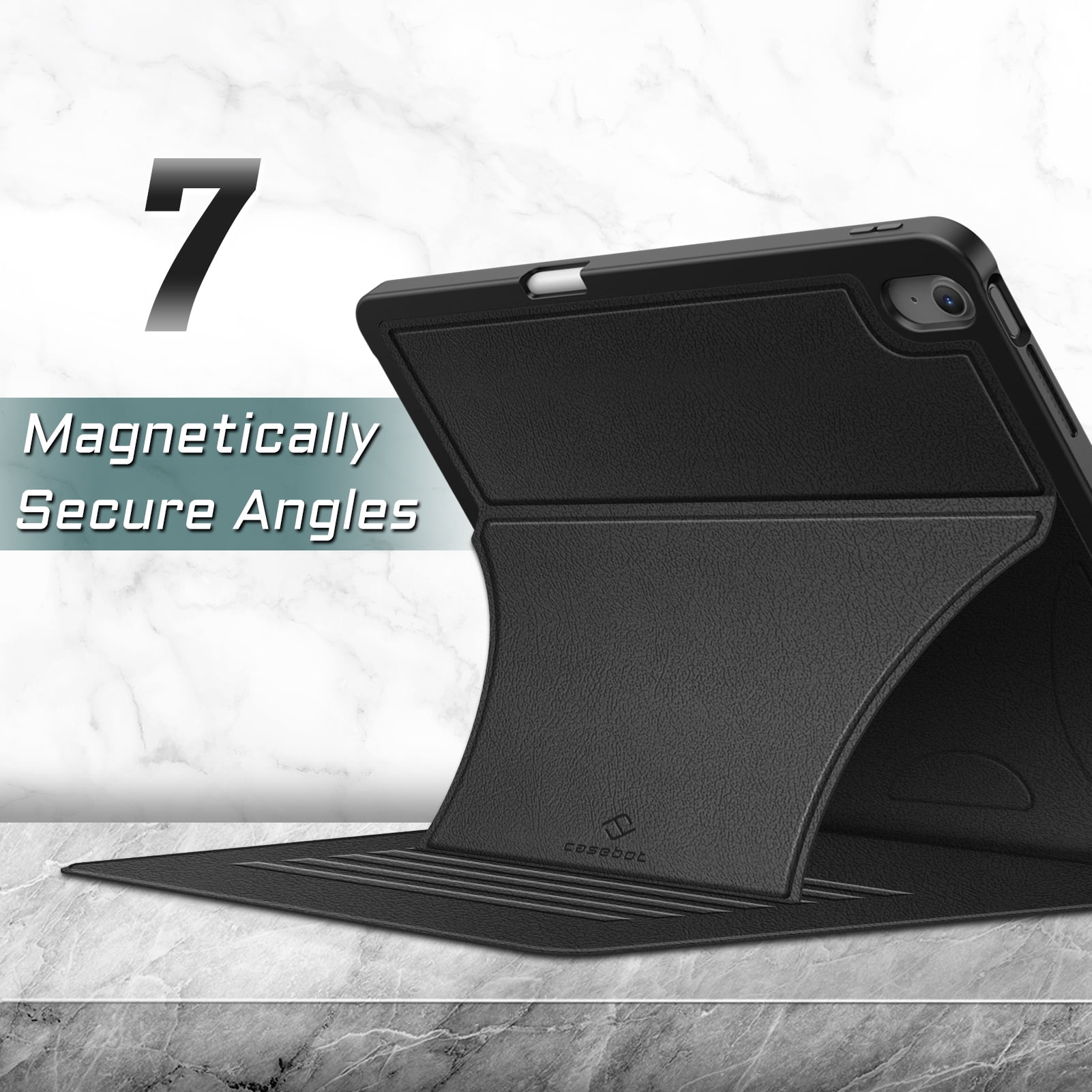Fintie Magnetic Stand Case for iPad Air 13-inch (M4) 2026, (M3) 2025, (M2) 2024 - Multiple Angles Shockproof TPU Cover with Pencil Holder, Black