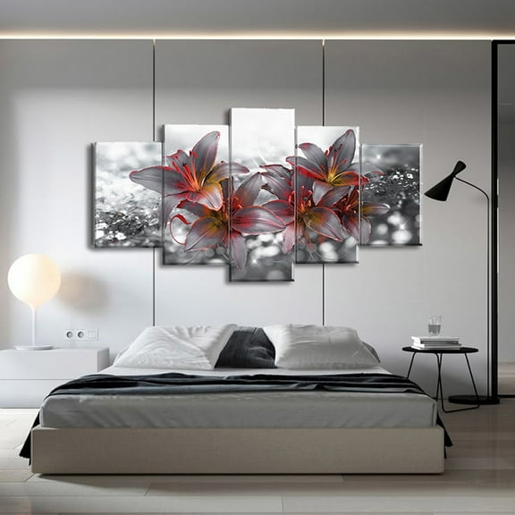 ZXNWN Clearance Sales Modern Flower Theme Wall Art Abstract Orchid Canvas Wall Decor Flower Abstract Painting Life Canvas Wall Art for Home Decor