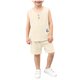 thumbnail image 1 of Niños sin Mangas Camisetas Estilo Hombres Y Niños de Verano de Manga Corta Conjuntos con Pantalones Cortos de Cintura Elástica, Tela de Punto Suave Transpirable para Niños Y Niñas, Camisetas de Niños, 1 of 8
