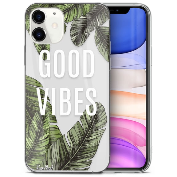Case Yard iPhone-12-Mini Case Clear Soft & Flexible TPU Ultra Low Profile Slim Fit Thin Shockproof Transparent Bumper Protective Cover Drop Protective Cell Phone Cases (Good Vibes)