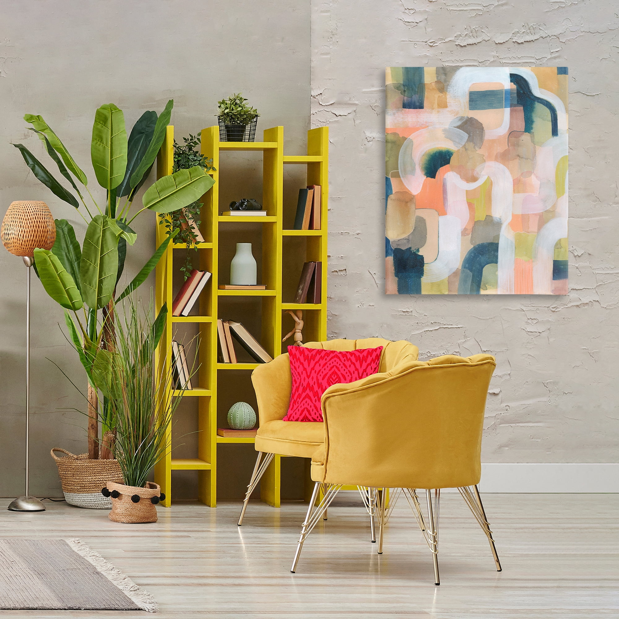 Stupell Industries Layered Curved Arches Abstract Painting Wrapped Canvas Art Print Wall Art, 30 x 40