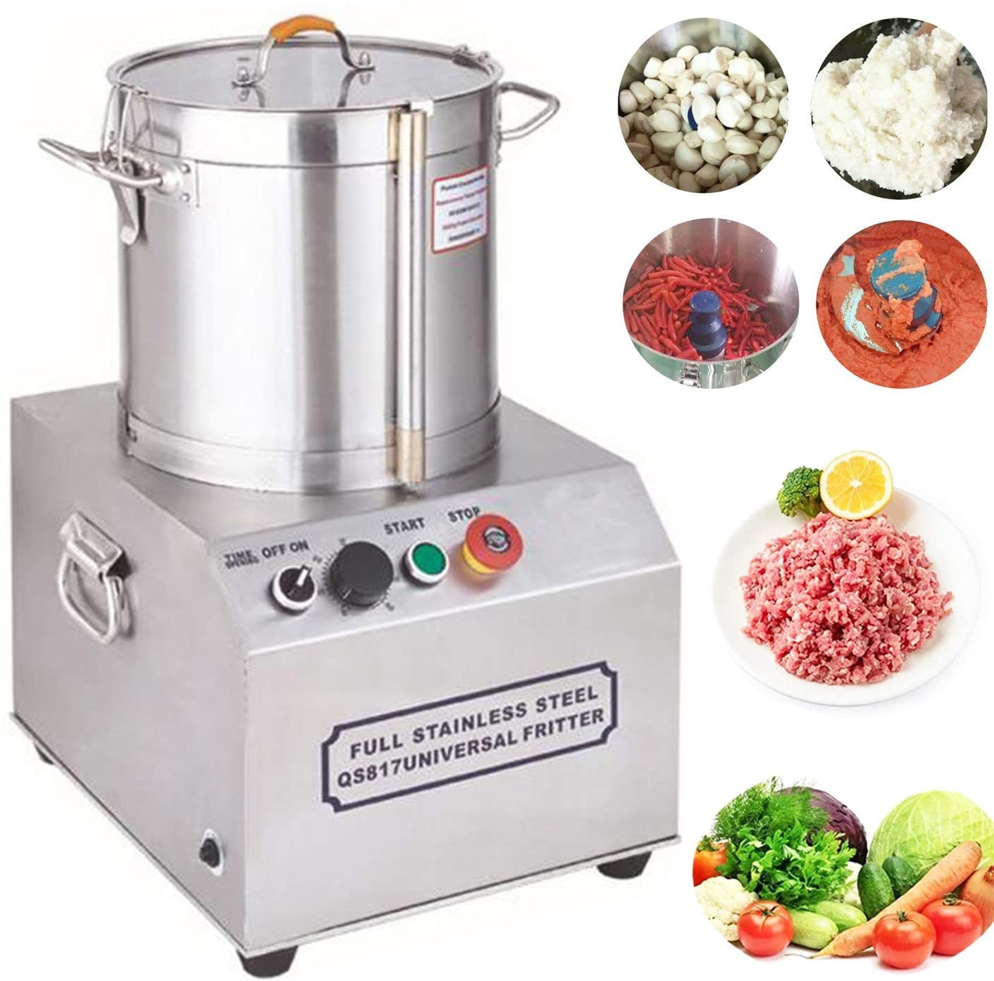 INTBUYING Commercial Food Processor Electric Vegetable Cutter Meat