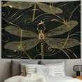 thumbnail image 2 of Autua Dragonfly Pattern Black Background Gold Swirl Tapestry Wall Hanging Unique Style for Home Wall Decor Art Living Room Bedroom Apartment Farmhouse Dorm 40x30inch, 2 of 6