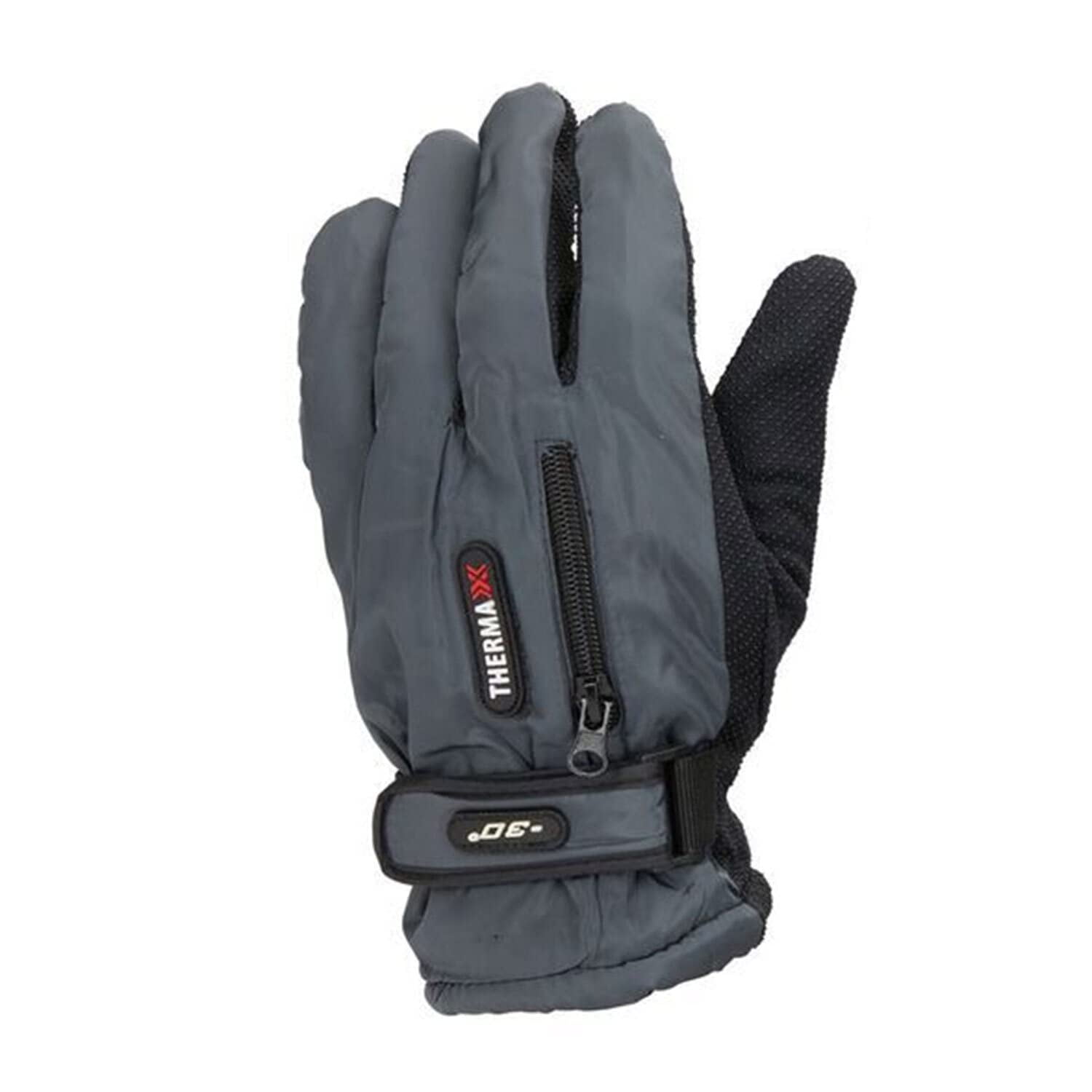 Yacht & Smith 6 Pairs of Mens Winter Fleece Lined Heavy Duty Winter Ski Gloves, Rubber Gripper, Velcro Strap, Bulk