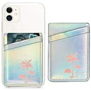 Cell Phone Card Hoder RFID Blocking Ring Pocket Wallet Stick on Cell Phone Credit for Back of iPhone,Android Smartphones (Lavender Floral)