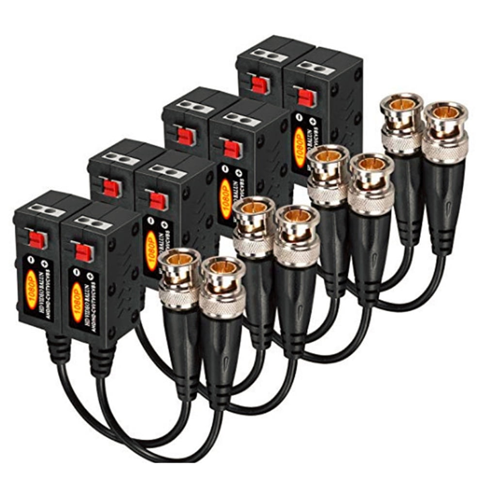 Video Balun Transceiver 4 Pairs 1080P AHD/TVI/CVI/CVBS Cable Connectors for Video Transmission