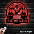 thumbnail image 2 of Craftnamesign Custom Powerlifting Workout Metal Wall Art LED Light, Deadlift Barbell Name Sign, 2 of 5