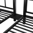 thumbnail image 3 of Mirightone Triple Bunk Bed with LED & USB Charging Station, Convertible to 3 Separate Beds, Twin XL over Twin Metal Bunk Bed with Safety Guardrail & Ladder for 3 Teens,No Box Spring Needed, 3 of 12