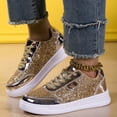 thumbnail image 7 of Women's Sequin Round Toe Platform Fashion Sneakers Casual Lace Up Glitter Bling Comfortable Walking Tennis Shoes Bedazzled Bride Wedding Party Trendy Shoes, 7 of 7
