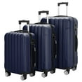thumbnail image 2 of Canddidliike 3 Pieces Luggage Set, 3-in-1 Multifunctional Large Capacity Traveling Storage Suitcase, Vertical Luggage Set with Universal Wheel and Aluminium Alloy Pull Rod, Blue, 2 of 9
