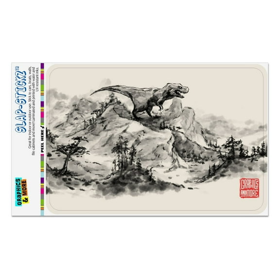 Tyrannosaurus Rex In Chinese Ink Painting Trex Home Business Office Sign