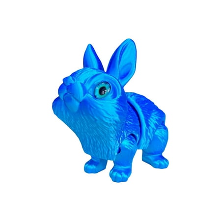 3D Printed Easter Bunny Ornament with Movable Joints Animal Stress Relieving Toy Fidget Toy Desktop Decoration and Gift – Blue