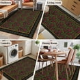 thumbnail image 5 of 3'x5' Area Rugs, Vintage Red Roses Indoor Outdoor Area Rug for Living Room Bedroom, Abstract Art Floral Green Leaves Washable Bathroom Rugs Kitchen Floor Carpet Mats Home Decor Aesthetic, 5 of 8