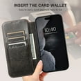 thumbnail image 6 of Feishell for iPhone 15 Plus Case, Wallet Case [Compatible with MagSafe] Magnetic Leather Flip Folio Cover Kickstand and Cash Credit Card Holder Men Women for Apple iPhone 15 Plus,Black, 6 of 10