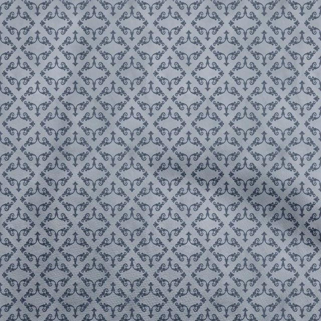 oneOone Polyester Spandex Dusty Blue Fabric Asian Baroque Craft Projects Decor Fabric Printed By The Yard 56 Inch Wide