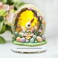 thumbnail image 3 of Easter Bunny Mushroom Cabin 2D Decor - Cute Egg-Themed Home Ornament, Christmas & Valentine's Day Preppy Accent, Festive Easter Tabletop & Shelf Decor, Durable Acrylic Flat Decoration for Spring, G, 3 of 8