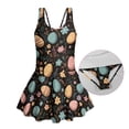 thumbnail image 5 of Xixirimido Easter Eggs Floral Print Girls One-piece Swimsuits Sleeveless Swimwear with Skirt & Built-in Shorts Hawaiian Beach Vacation Modest Bathing Suit, 3-4 Years, 5 of 7